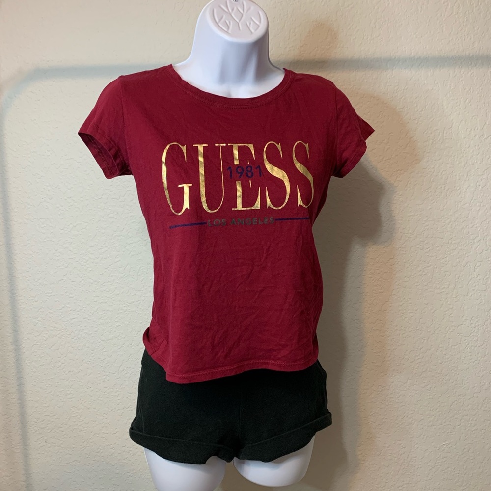 Maroon Guess Tee Shirt